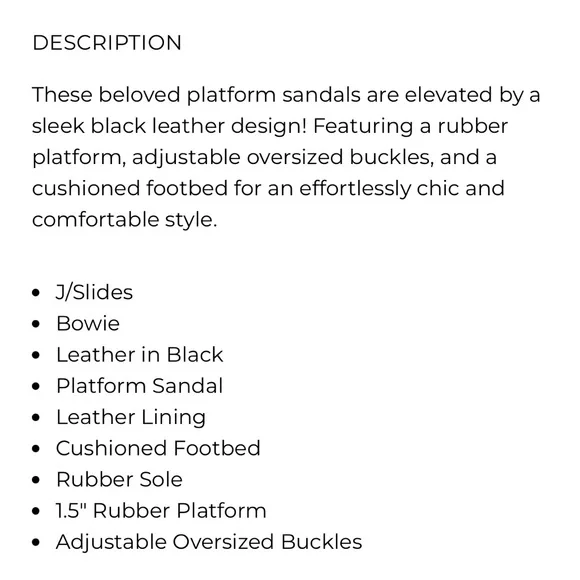 NWT J/SLIDES BOWIE Black Leather Sandal - Picture 4 of 13